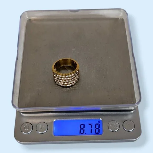 Chunky White Rhinestone Front Ring - Picture 6 of 7